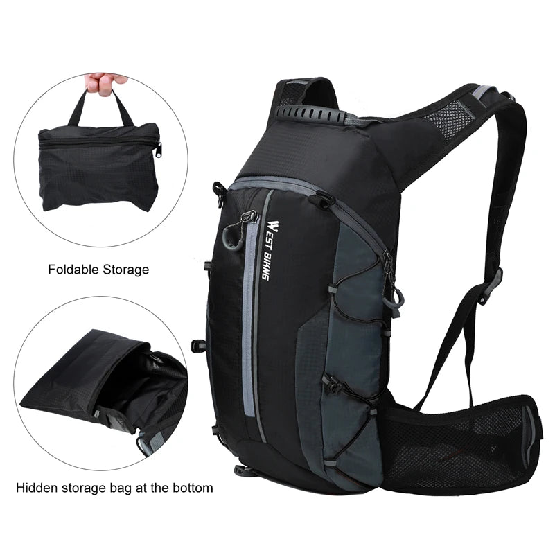 多機能アウトドアバックパック 隠し収納付き 10L