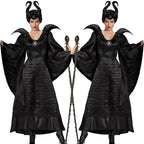 🧙♀️ ハロウィン マレフィセント コスチューム — 黒いドレスと角付きヘッドドレス